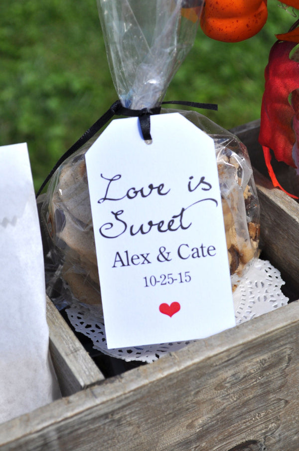 Wedding Favor Tags (Love Is Sweet) - Baby Shower Thank You Tags - Favor Tag - Bridal Shower - Birthday Favor Tags - Set of 12